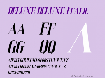 DELUXE DELUXE Italic Version 1.00;May 3, 2020;FontCreator 12.0.0.2525 32-bit图片样张