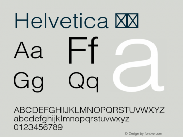 Helvetica 细体  Font Sample