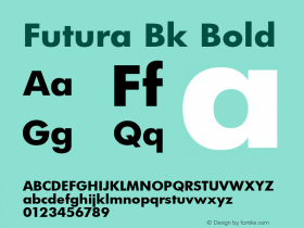 Futura Bk Bold mfgpctt-v4.4 Mar 9 2000图片样张