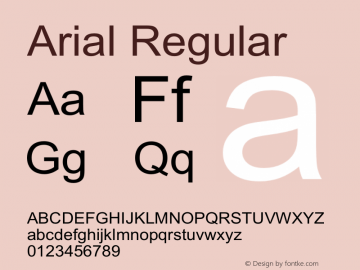 Arial W01 Regular Version 6.87 Font Sample