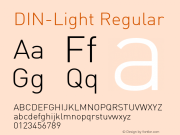 DIN-Light Altsys Metamorphosis:15.11.2000 Font Sample