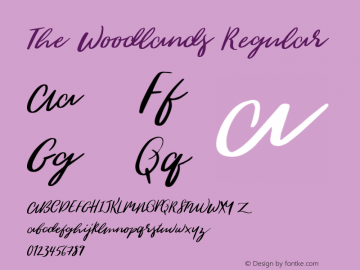 The Woodlands Version 1.000;PS 001.000;hotconv 1.0.70;makeotf.lib2.5.58329 Font Sample