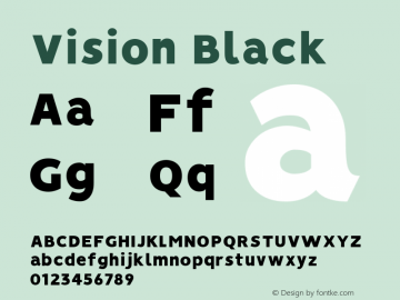 Vision Black 1.0 Font Sample