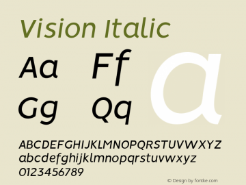 Vision Italic 1.0图片样张