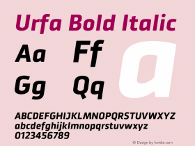 Urfa-BoldItalic Version 1.000 | wf-rip DC20190530图片样张