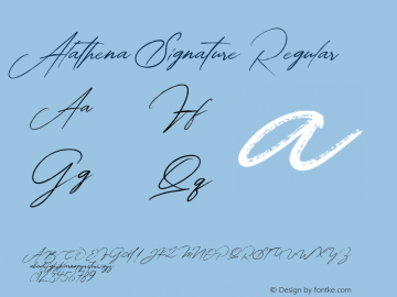 AlathenaSignature Version 1.000 Font Sample