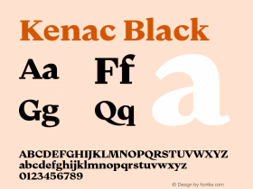 Kenac-Black Version 1.000;hotconv 1.0.109;makeotfexe 2.5.65596图片样张