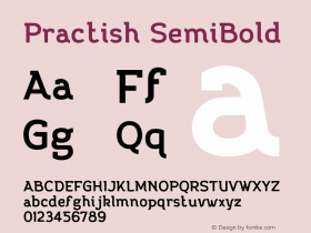 Practish-SemiBold Version 1.000 Font Sample