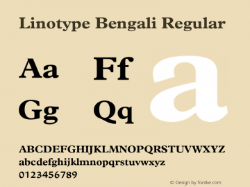 Linotype Bengali W05 Black Version 1.00 Font Sample