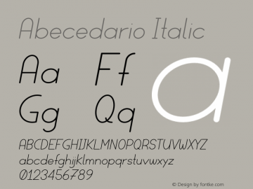 Abecedario Italic Version 1.003;Fontself Maker 3.5.1图片样张