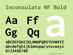 Inconsolata NF Bold Version 2.012 Font Sample