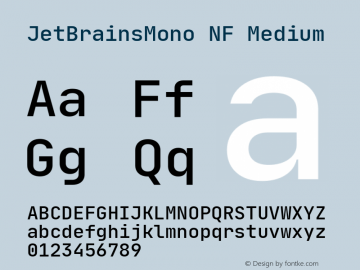 JetBrainsMono NF Medium Version 1.0.3图片样张