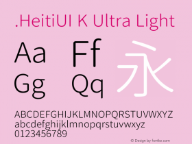 .HeitiUI K Ultra Light 图片样张