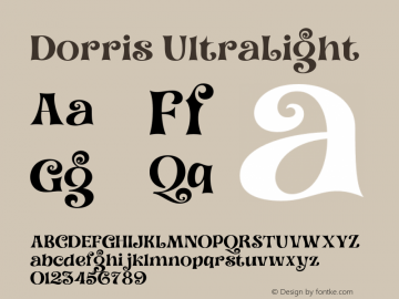 Dorris-UltraLight Version 1.000;PS 001.000;hotconv 1.0.88;makeotf.lib2.5.64775 Font Sample