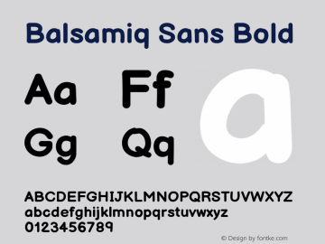 Balsamiq Sans Bold Version 1.010 Font Sample