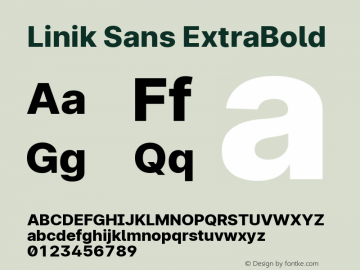 Linik Sans ExtraBold Version 3.003;April 22, 2020;FontCreator 12.0.0.2522 64-bit Font Sample