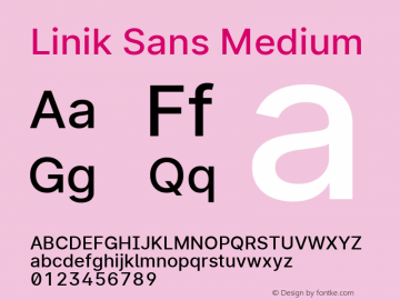 Linik Sans Medium Version 3.003;April 22, 2020;FontCreator 12.0.0.2522 64-bit图片样张