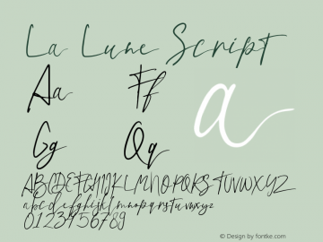 La Lune Script Version 1.004;Fontself Maker 3.5.1 Font Sample