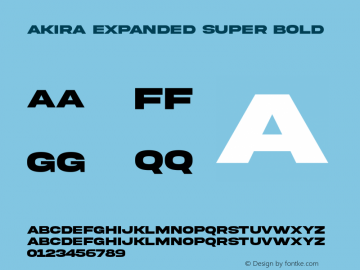 AkiraExpanded-SuperBold Version 1.00;April 28, 2020;FontCreator 12.0.0.2545 64-bit Font Sample