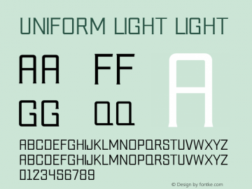 Uniform Light Light Version 1.042;Fontself Maker 3.5.1 Font Sample