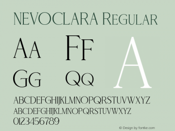 NEVOCLARA Version 1.00;May 3, 2020;FontCreator 13.0.0.2630 64-bit Font Sample