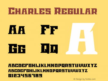 Charles Version 1.00;April 29, 2020;FontCreator 12.0.0.2563 64-bit图片样张
