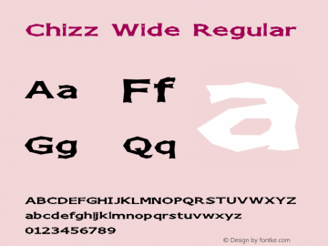 Chizz Wide Regular 1.4 Font Sample