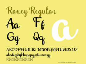 Raxey Version 1.004;Fontself Maker 3.5.1图片样张