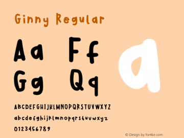 Ginny Regular Version 001.001 Font Sample