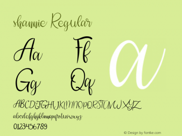 shannie Version 1.00;May 6, 2020;FontCreator 12.0.0.2545 64-bit Font Sample