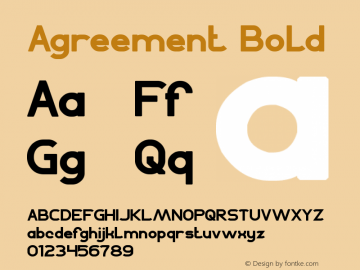 Agreement Bold Version 1.00;May 7, 2020;FontCreator 11.5.0.2430 64-bit Font Sample