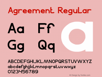 Agreement Version 1.00;May 7, 2020;FontCreator 11.5.0.2430 64-bit Font Sample
