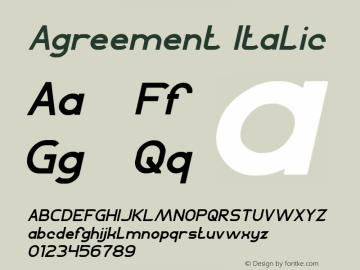 Agreement Italic Version 1.00;May 7, 2020;FontCreator 11.5.0.2430 64-bit Font Sample