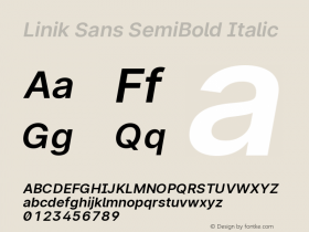 Linik Sans SemiBold Italic Version 3.003;May 7, 2020;FontCreator 12.0.0.2522 64-bit; ttfautohint (v1.8.3)图片样张