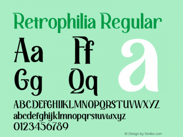 Retrophilia Version 1.00;February 5, 2020 Font Sample
