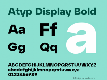 AtypDisplay-Bold Version 1.000;hotconv 1.0.109;makeotfexe 2.5.65596图片样张