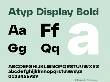 Atyp Display Bold Version 1.000;hotconv 1.0.109;makeotfexe 2.5.65596图片样张