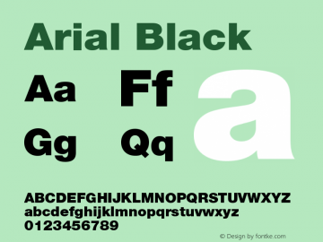 Arial Black Version 5.23 Font Sample