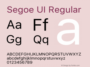 Segoe UI Version 5.62 Font Sample