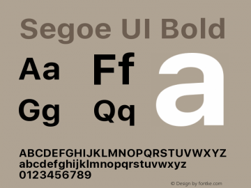 Segoe UI Bold Version 5.62 Font Sample