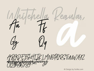 Whitehella Version 1.00;May 12, 2020;FontCreator 12.0.0.2567 32-bit图片样张