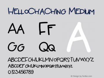 HelloChaChing Medium Version 001.000 Font Sample