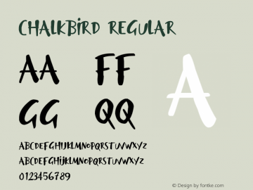 Chalkbird Version 1.00;May 12, 2020;FontCreator 11.5.0.2422 32-bit图片样张