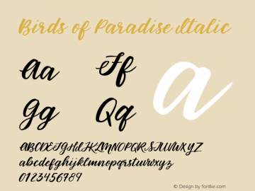 Birds Of Paradise Font Family Birds Of Paradise Uncategorized Typeface Fontke Com