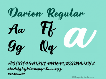 Darion Version 1.00;May 12, 2020;FontCreator 11.5.0.2430 64-bit Font Sample