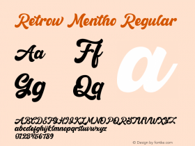 Retrow Mentho Version 1.00;May 6, 2020;FontCreator 12.0.0.2563 64-bit Font Sample