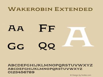 Wakerobin-Extended Version 1.00 Font Sample