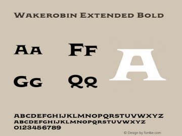 Wakerobin-ExtendedBold Version 1.00 Font Sample