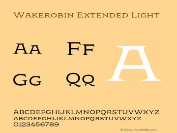 Wakerobin-ExtendedLight Version 1.00 Font Sample