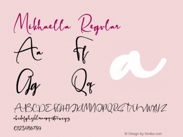 Mikhaella Version 1.00;April 27, 2020;FontCreator 12.0.0.2567 64-bit Font Sample